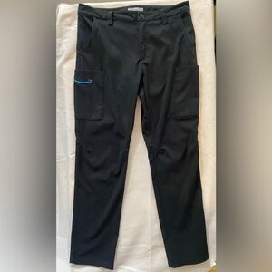 AMAZON Pants Mens Luly Yang Large (34-36) Black Zip Up 6 Pockets Logo Stretch